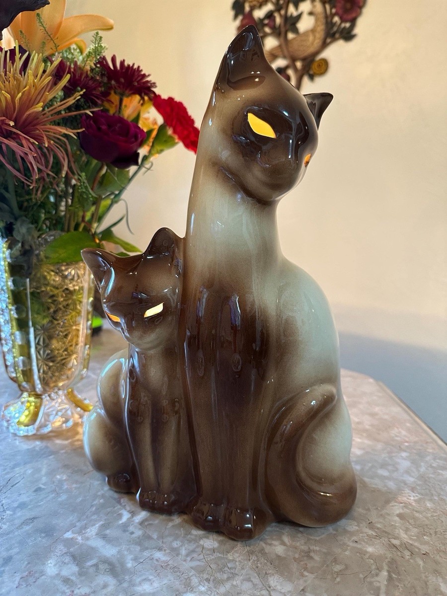 Vintage 1960's MCM Kron Siamese Cat TV Lamp Mid Century Modern
