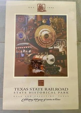 Texas Rusk Palestine TX State Railroad 100 Year Anniversary Poster 17 X 24