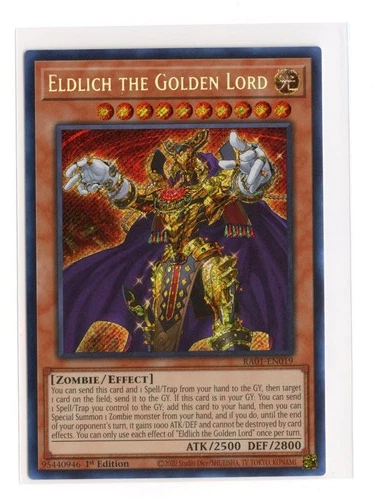 Eldlich the Golden Lord RA01-EN019 Secret Rare 1st Ed 25th Anniversary Yugioh NM