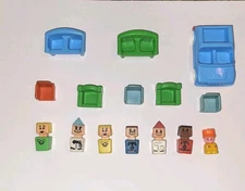 Vintage Playskool Square Head Familiar Places People McDonald’s Furniture Lot