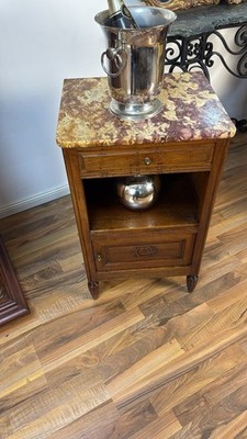Schrank Vintage Anrichte Wohnzimmer Nachttisch Marmor Gründerzeit Jugendstil