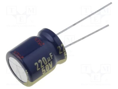 THT Kondensator: elektrolytisch low ESR Ø12x15mm 220uF 50VDC