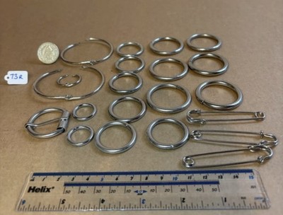 x 21 silberfarbene O Ringe, Schnallen, Verschlüsse - Taschenherstellung Hardware