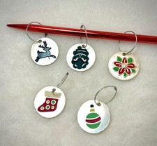 "Knitting Jewelry" Handmade Knitting Stitch Markers - Christmas Set sm140