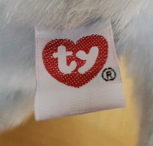 De colección Ty Clásico Perla Gato Peluche Plata Gris Ojos Amarillos Retirado 15” 2000 con Etiqueta - Imagen 12 de 16