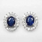 Fabulous Royal Blue Sapphire 1.25Ct 925 Sterling Silver Handmade Stud Earrings