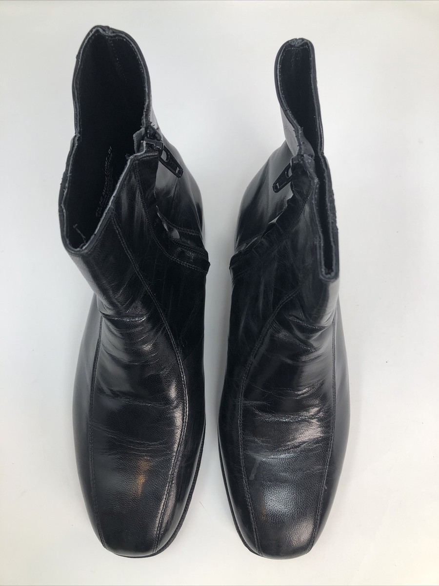 Florsheim Boots Mens 8.5 3E Black Leather Beatles Duke Bike  display picture 1