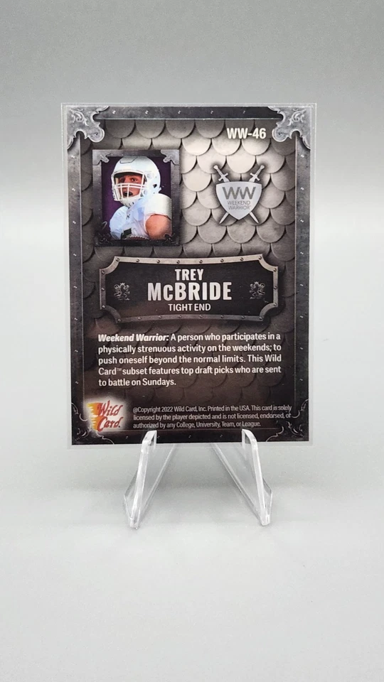 2022 Wild Card- Purple Shield Weekend Warrior Trey Mcbride (RC) Cardinals - Image 2 of 2