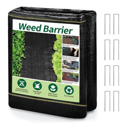 XISHAN 8X300 FT 90GSM Black HDPE Woven Weed Barrier Fabric Landscape Ground