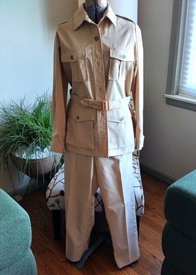 Vintage 1970s Eddie Bauer Women s Safari Suit Jacket Pants Tan Size 10 12 Set