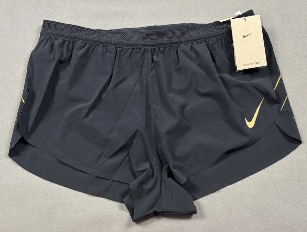 NWT Nike AeroSwift x Jakob Dri-FIT ADV 2" Running Shorts Men's Large Black Gold