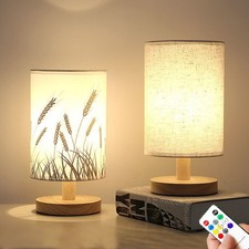 Small Table Lamp For Bedroom Dimmable LED Bedside Lamps Solid Wood USB Night