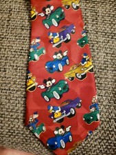 Mickey Unlimited Men's Tie Mickey And Friends Driving Cars
