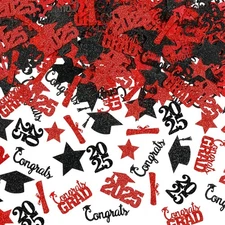 200 Pcs 2025 Graduation Table Confetti Red Party Table Decorations Scatter Prop