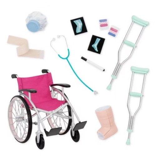 Our Generation Heals on Wheels - Wheelchair Accessory Set fo
