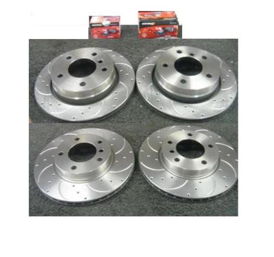 FORD MONDEO MK1 MK2 1993-2000 DRILLED GROOVED BRAKE DISCS MINTEX PADS FRONT REAR