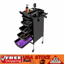 Beauty Salon Trolley Equipment Rolling Cart Tray Hair Styling Storage Station