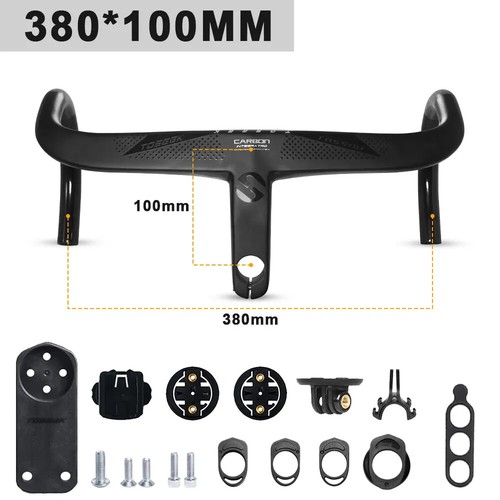 Vástago de manillar integrado de fibra de carbono completo para bicicleta de carretera con soporte para computadora - Imagen 32 de 48