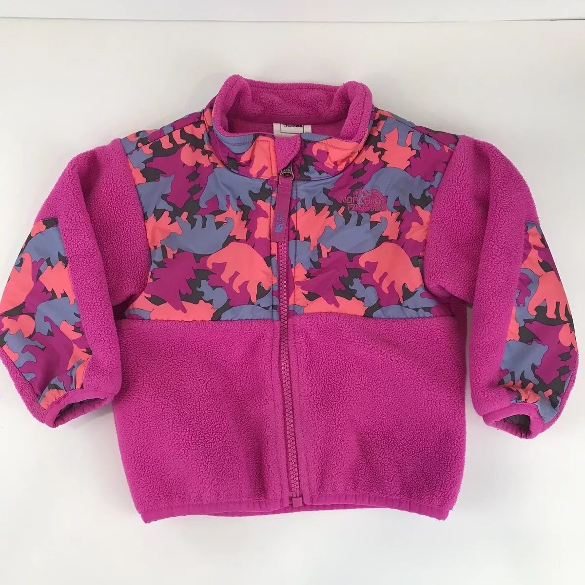 The North Face Denali Pink Bear Fleece Jacket Infant Baby Size 3 6