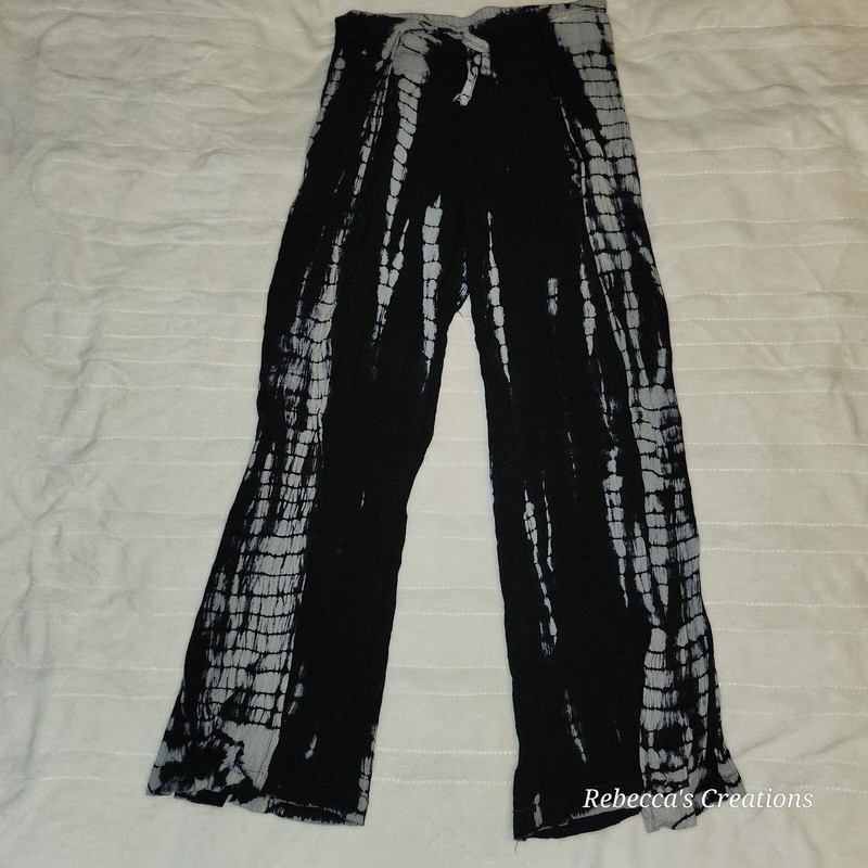 Justice Girls Palazzo Pants VISCOSE Multicolor TIEDYE  Elastic Waist CRINKLED 8