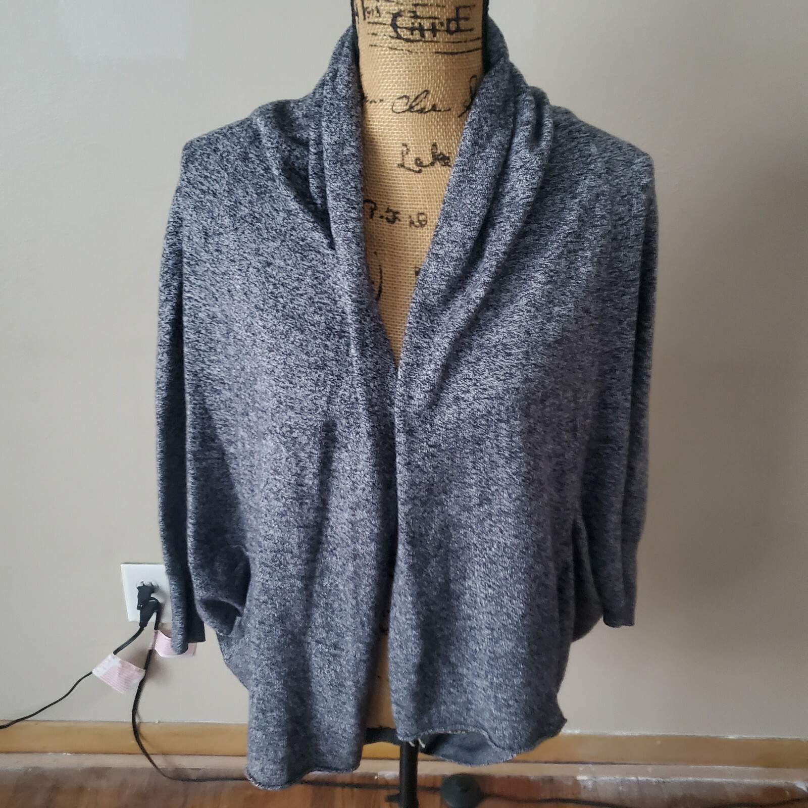 Express Womens Gray Wool Blend Open Front Kimono … - image 1