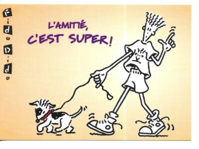 RARE CARTE POSTALE FIDO DIDO BD POSTCARD POSTKARTE L AMITIE C EST  SUPER