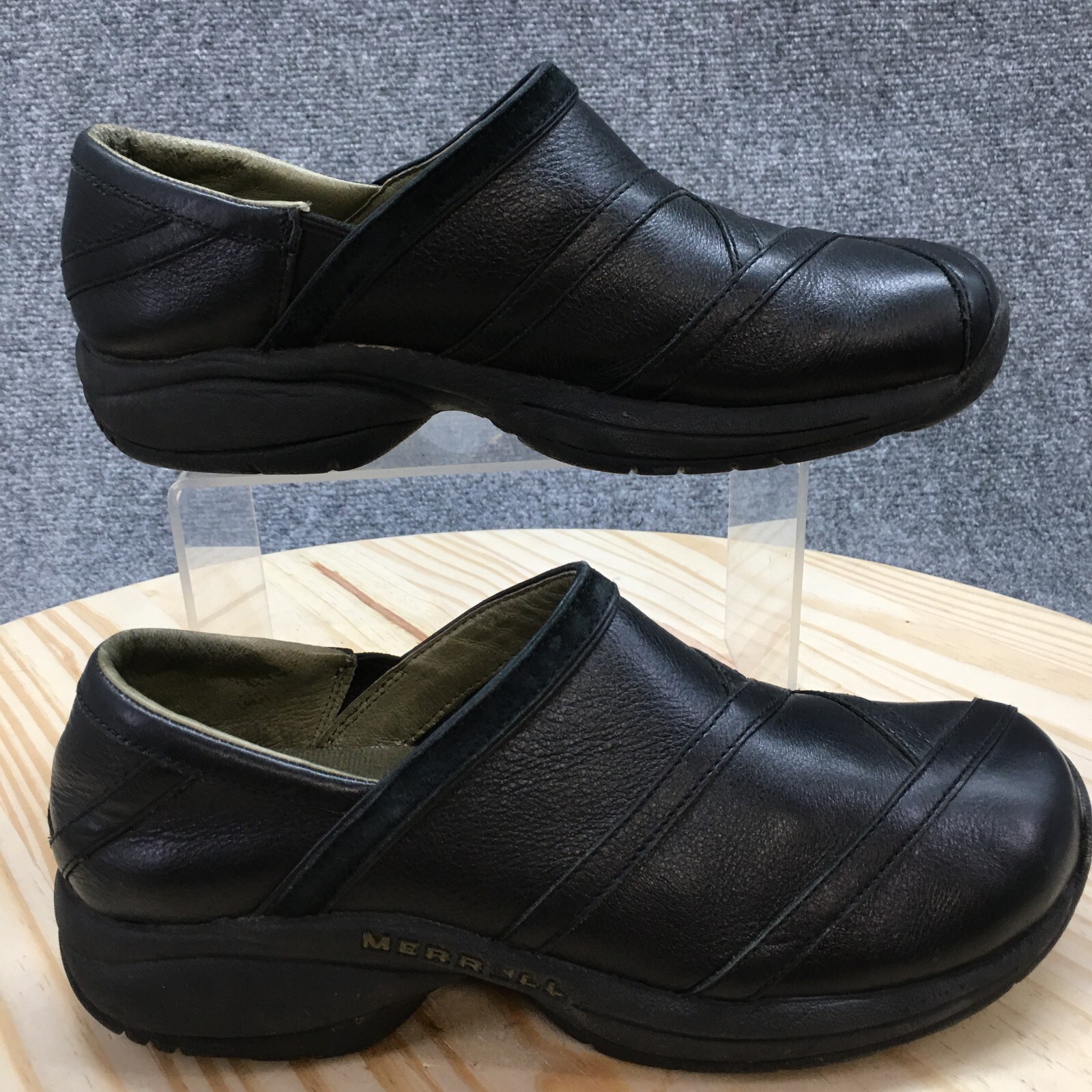 Merrell Scarpe Donna 8 Zoccoli Primo Patch Pelle Nera Comode Slip On J63786