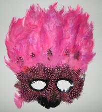 Vintage 1980's Mardi Gras Feather Mask - Excellent Condition
