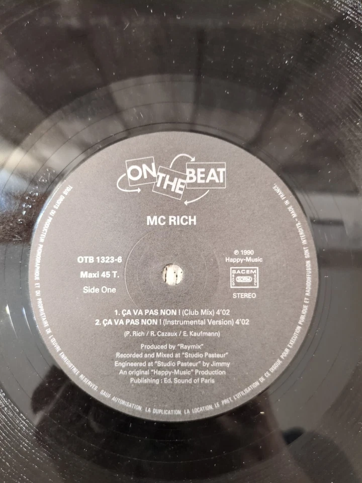 🎵 Maxi 45 T M.C. RICH - Ça va pas non ! 🎵 - Photo 4/4