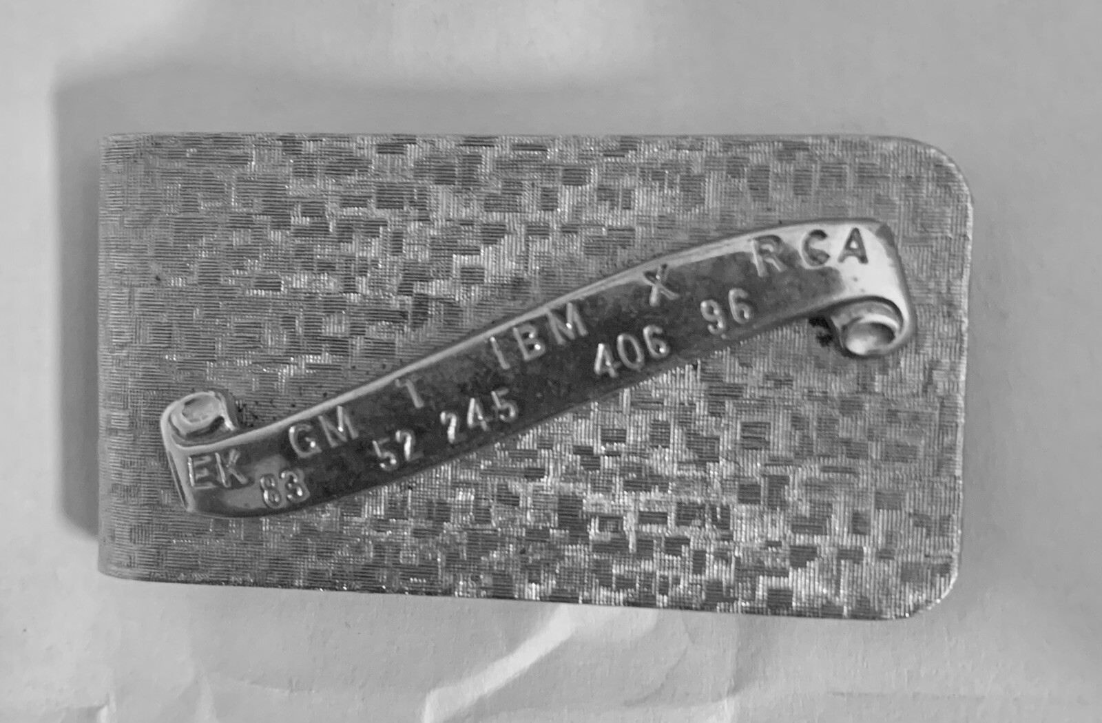 Vintg Tie Clip Pin Money Clip Stock Market Ticker Tape Wall Street IBM