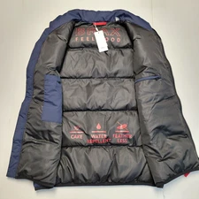 New $278 BRAX Full Zip Puffer Vest Water Repellant Men's LARGE L Navy Blue DINO