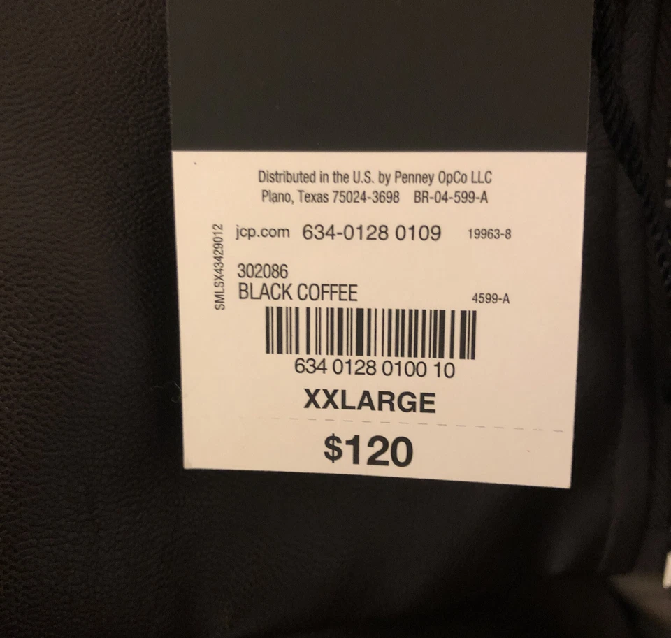 JF J.Ferrar Mens Midweight Motorcycle Jacket - Size 2XL - Black Coffee - NWT - Image 4 of 4