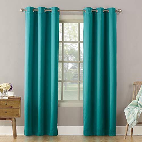 Sun Zero 2-pack Arlo Textured Thermal Insulated Grommet Curtain Panel Pair, 40"x95", Gray