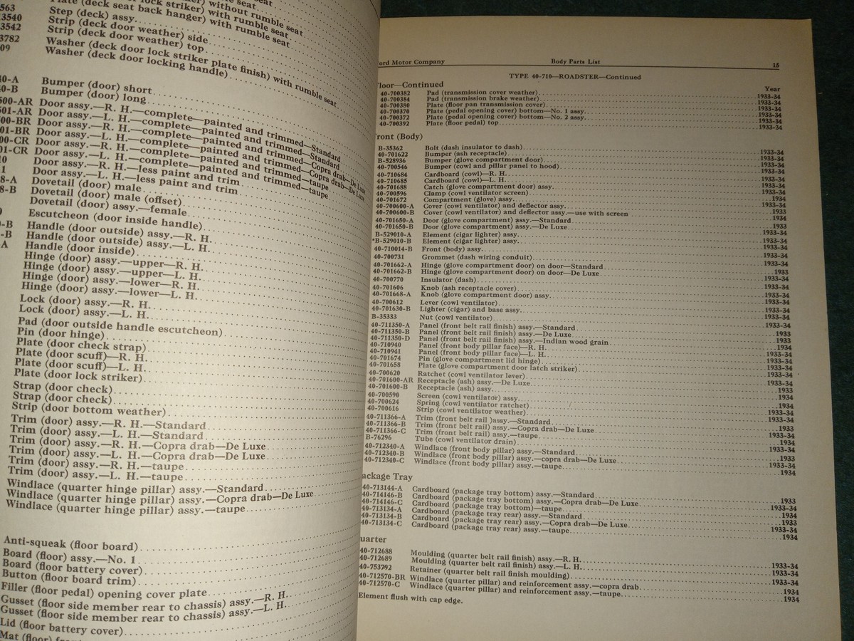 358プロフ必読！ページ 1933 / 1934 FORD CAR & TRUCK BODY PARTS CATALOG / ORIGINAL