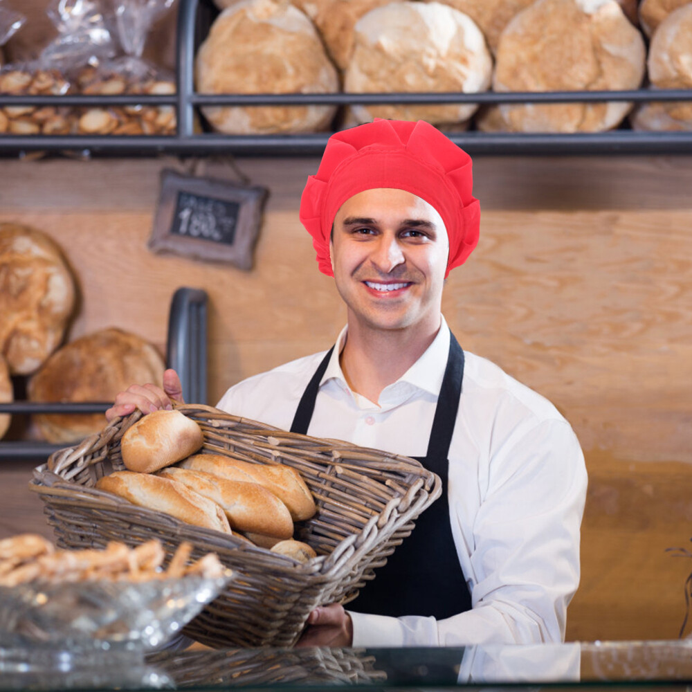 3pcs Chef Hat Breathable Chef Hat Cotton Chef Hat Women Service Hat