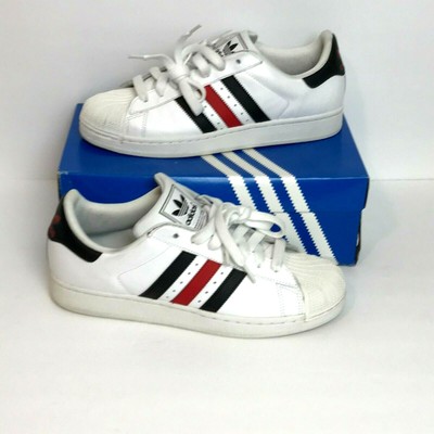adidas shell toe red stripes