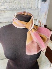 Jones New York Sheer Colorblock 100 Silk Rectangular Scarf w/flaws