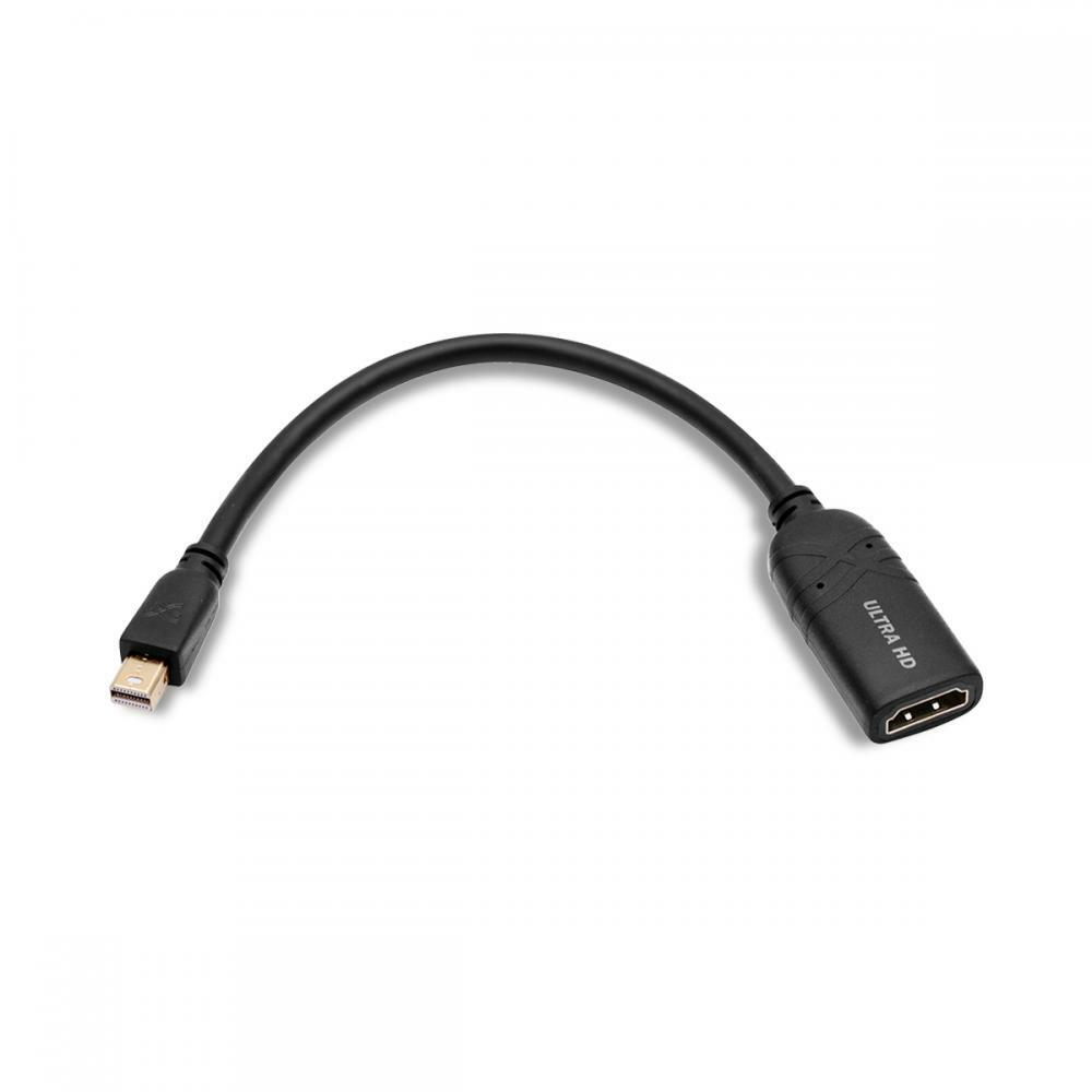 Cablesson - Mini DisplayPort to HDMI Female Adapter Cable (4K 30Hz) - Black