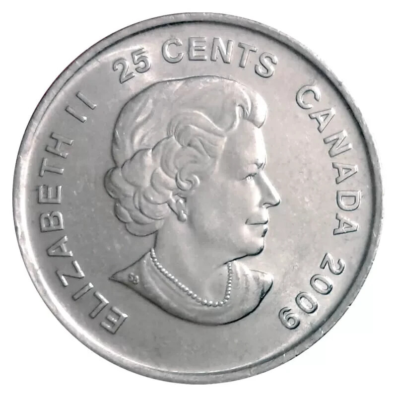銀盃　記念バッチ 2009 CANADA 25 CENTS OLYMPIC MENS HOCKEY COLOURED