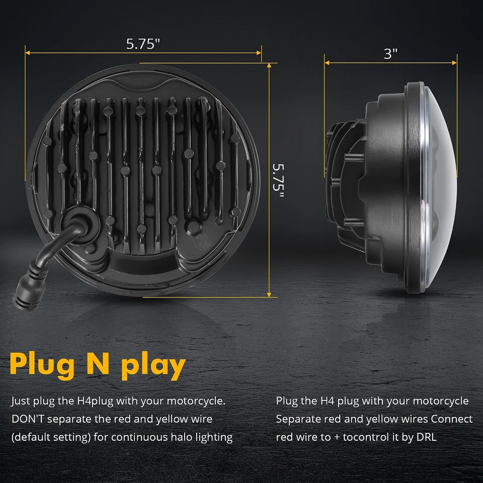 Faros LED RGB de 5,75" con APP para camioneta GMC K15 C15/C1500/suburbano 4 piezas Foto 2 de 4