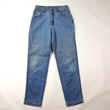 Vintage 80s Lee Western Womens Size 10 Faded Distressed Denim Blue Jeans Tapered