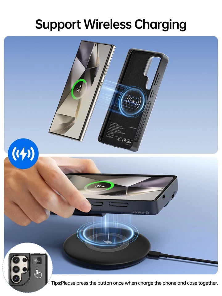 S25 Ultra Wireless Battery Case For Samsung S25 Ultra Power Bank Case 10000mAh - Image 4 of 4