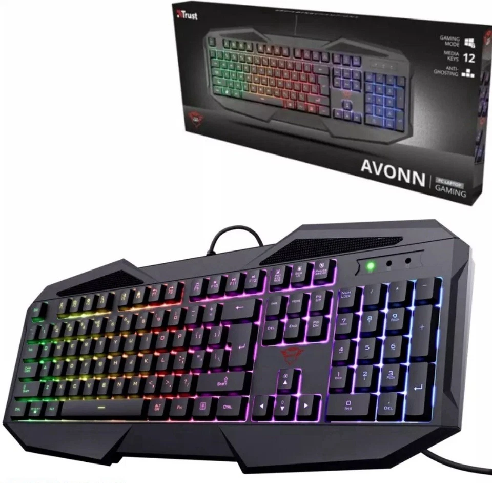 Trust GXT 830-RW Avonn Gaming Keyboard LED Illuminated, UK Layout SEALED - Image 2 of 4