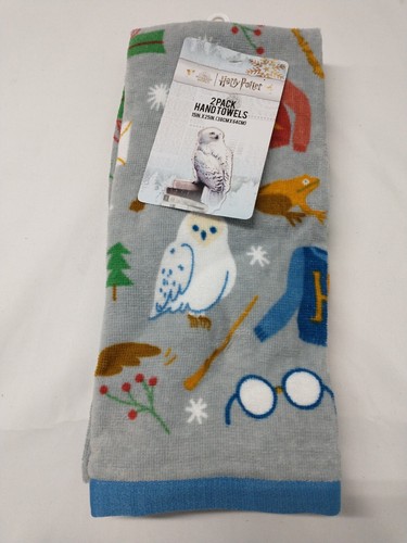 Harry Potter Mundo Mágico Paquete de 2 Toallas de Mano de Cocina Hedwig Owl Navidad - Imagen 1 de 6