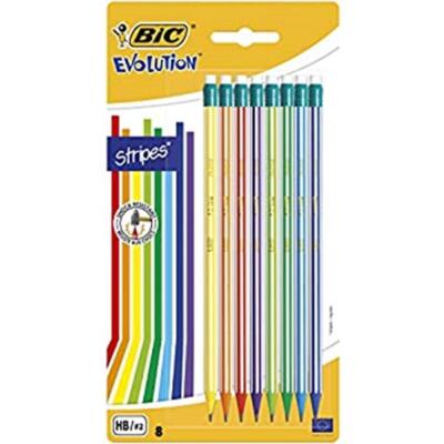 3086123278189 Ołówek z gumką HB Evolution Stripes 12 sztuk BIC 8960342 BIC