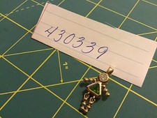 Sterling Gold Tone Birthstone Baby Girl Pendant Charm Zirconia Stone Light Green