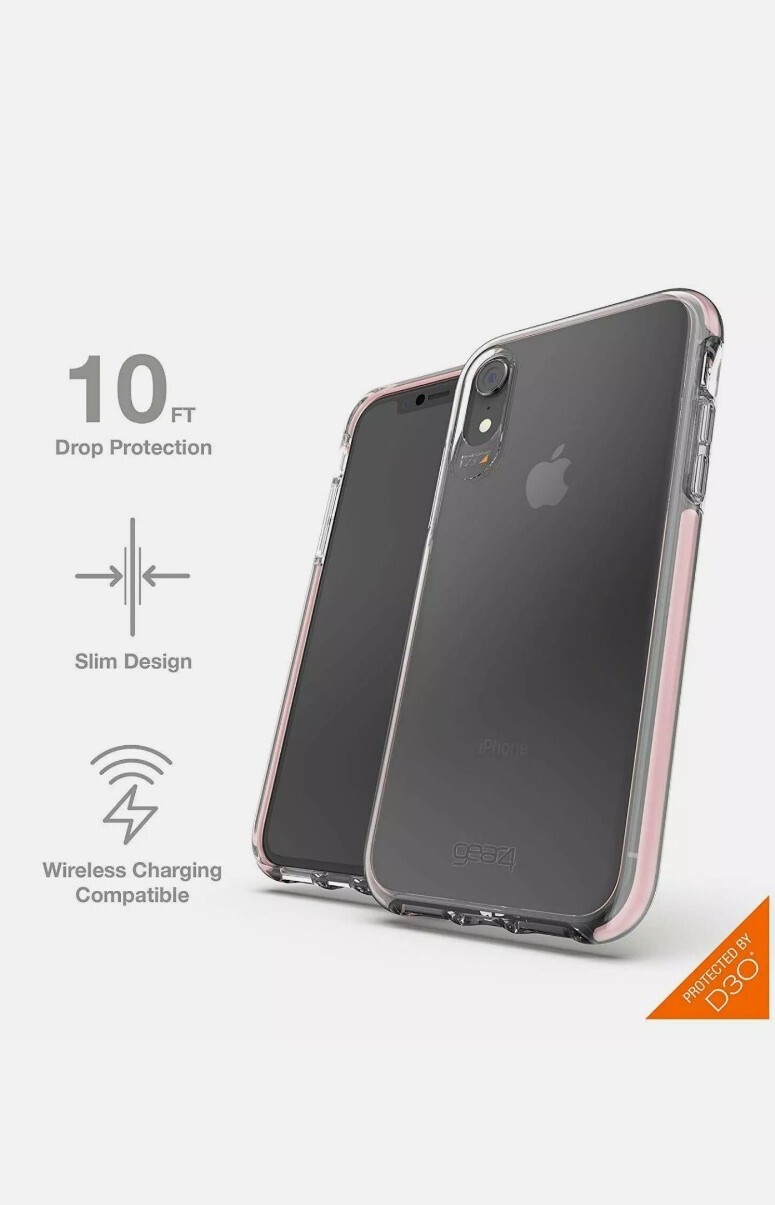 iPhone XR Gear4 Piccadilly Clear Case [3M Drop Tested] Transparent Cover- rose