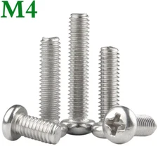 M4 304 Stainless Steel Phillips Pan Head Machine Screws DIN 7985A Metric A2 18-8