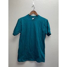 Vintage Jerzees Green Blank Shirt USA Made Short Sleeve Tee 90s 1990s Medium