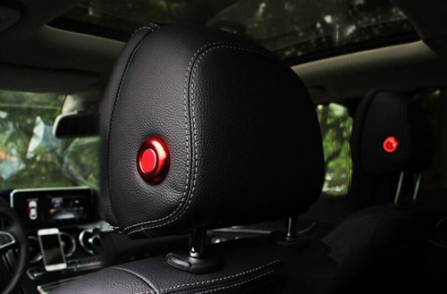 Red Aluminum Seat Headrest Switch Button Cover Trim For Benz C-Class 2015-2021 - Picture 6 of 7